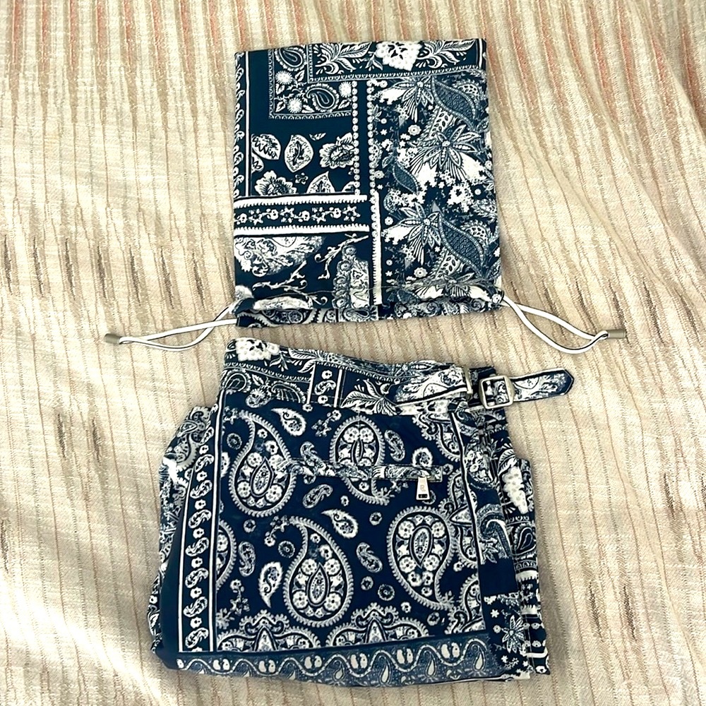 NWOT Ralph Lauren Purple Label Swim Trunks Blue Paisley Size Large